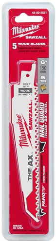 Milwaukee Zubehör für die Axt – Säbelsägeblatt Sägeblatt 150 5 – 3,2 mm (25 Stück) – 48008021