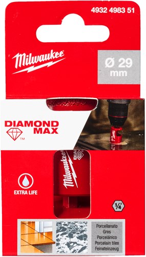Milwaukee-Bohren | diamant max™ | 1 4 nass trocken | 29 mm 1 4 Sechskant – 4932498351
