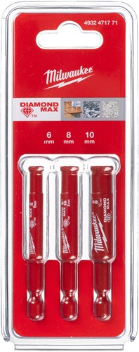 Milwaukee Zubehör Milwaukee Diamantbohrer-Set | diamant max™ | 1 4 nass trocken | 3 Stück - 4932498368