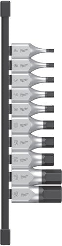 Milwaukee-Steckschlüsselsatz | 1 2 Four Flat™ Sechskant | 4 auf Schiene | 10 Stück - 4932480853