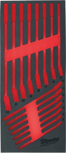 Ty Milwaukee EMP 15-teiliges Maxbite Flex-Kopfschlüssel-Set, Schaumstoffeinsatz, leerer Schaumstoff-Einlegering, Ratschenschlüssel-Flex-Set Max Bite™ (15 Teile) – 4932493667
