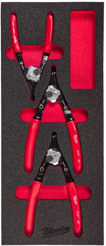 Milwaukee Schaumstoffeinlage-Sicherungsringzangen-Set | 3-teilig - 4932493632