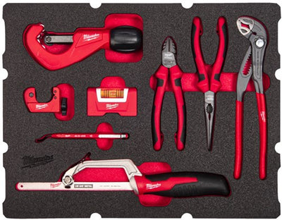 Milwaukee Schaumstoffeinlage passend für alle Packout™ Werkzeugkästen mit Klempnerschubladen | 8-teilig - 4932493639