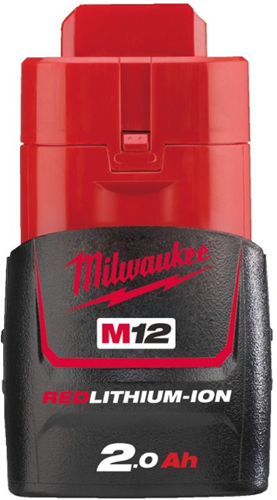 Milwaukee M12 B2 Akku (12 V 2,0 Ah RedLithium-Ionen) – 4932430064
