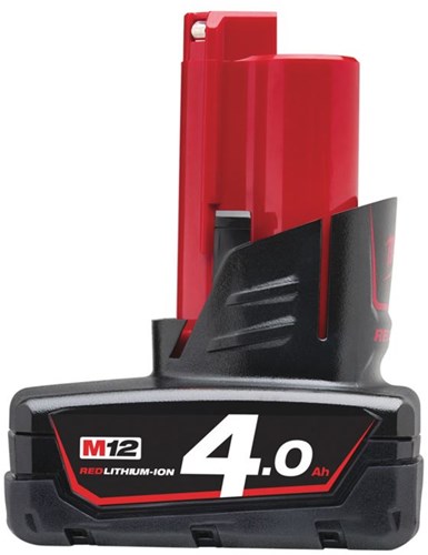 Milwaukee M12 B4 Batterie (12 V 4,0 Ah RedLithium-Ionen) – 4932430065