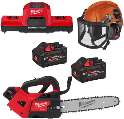 Milwaukee m18 fpp1opl2-802 Akku-Kettensägen-Set | 1x M18 FTHCHS30-0 Akku-Kettensäge + 1x Bolt200 Helm + 1x Bolt Gesichtsschutz + 1x Bolttm HP Gehörschutz – 4933500230