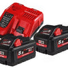 Milwaukee m18 hnrg-552 – m18 hb5 duo pack 18 v 5,5 ah hohe leistung + ladegerät m12-18fc