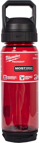 Milwaukee Packout™ Plastikflasche mit Trinkverschluss | 740 ml | rot - 4932498636