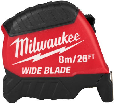Milwaukee Maßband | breite Klinge | 26 Fuß 8 m x 35 mm – 4932499206