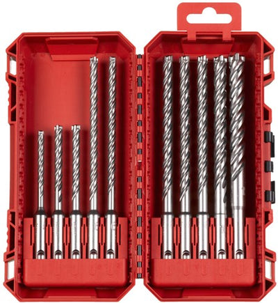 Milwaukee SDS-Plus-Bohrer-Set | mx4 | Auspackfertige Box | 5 6 6 x 115 6 6 8 8 8 10 x 165 12 x 160 mm - 4932500062