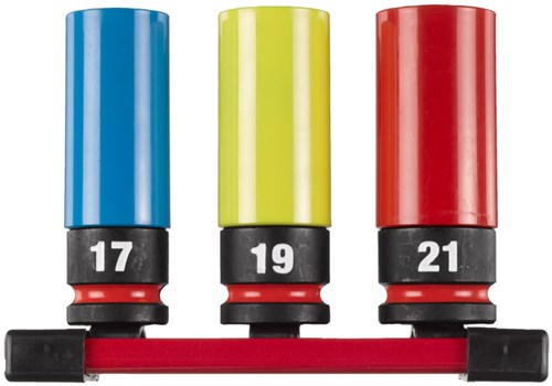 Milwaukee Shockwave 1 2 Schlagmutter-Steckschlüsselsatz mit Hülse 17 19 21 mm – 4932493370