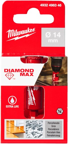 Milwaukee Fliesenbohrer | diamant max™ | 1 4 nass trocken | 14 mm 1 4 Sechskant – 4932498346