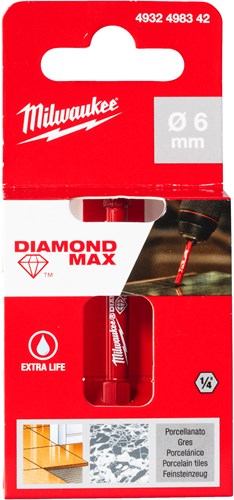 Milwaukee Fliesenbohrer | diamant max™ | 1 4 nass trocken | 6 mm 1 4 Sechskant – 4932498342