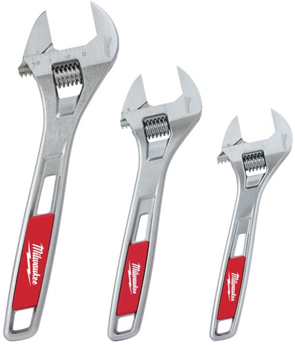 Milwaukee verstellbarer Schraubenschlüssel im Dreierpack | 3-teilig | 150 200 250 mm - 4932493414