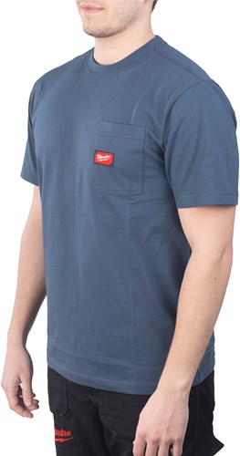 Milwaukee wt ss blu l t-shirt arbeit kurzarm blau l – 4932493015