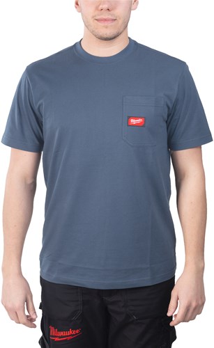 Milwaukee wt ss blu l t-shirt arbeit kurzarm blau l – 4932493015