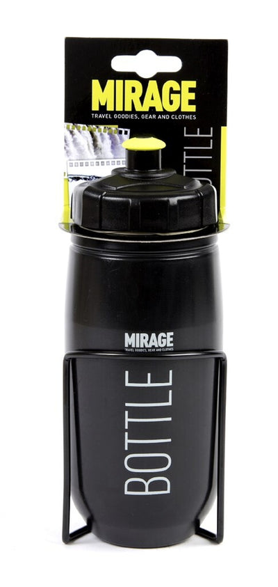 Mirage Wasserflasche mit Halter 600 ml schwarz