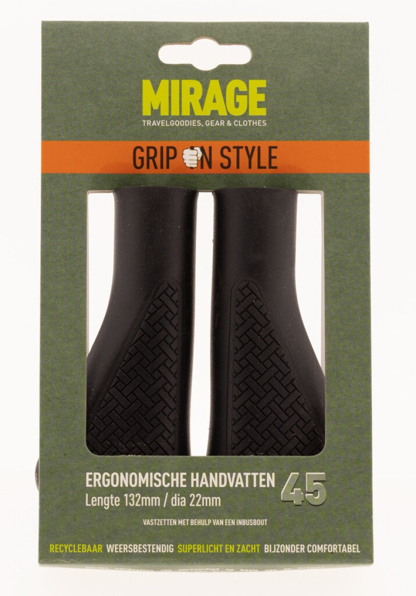 Mirage Fahrradgriffe - ergonomisch, schwarz, 132 mm