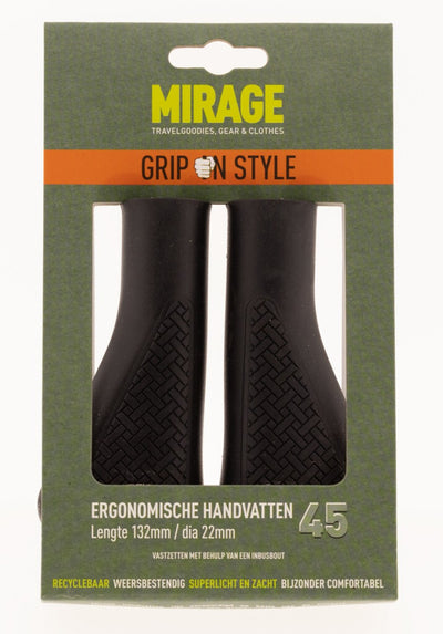 Mirage Fahrradgriffe - ergonomisch, schwarz, 132 mm