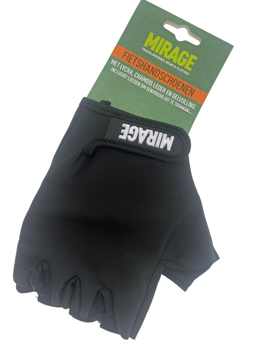 Mirage Lycra Handschuh Größe S Gel Schwarzer Kurzfinger auf Karte