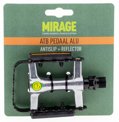 Mirage atb pedale alu silber+reflektor blister 1500969