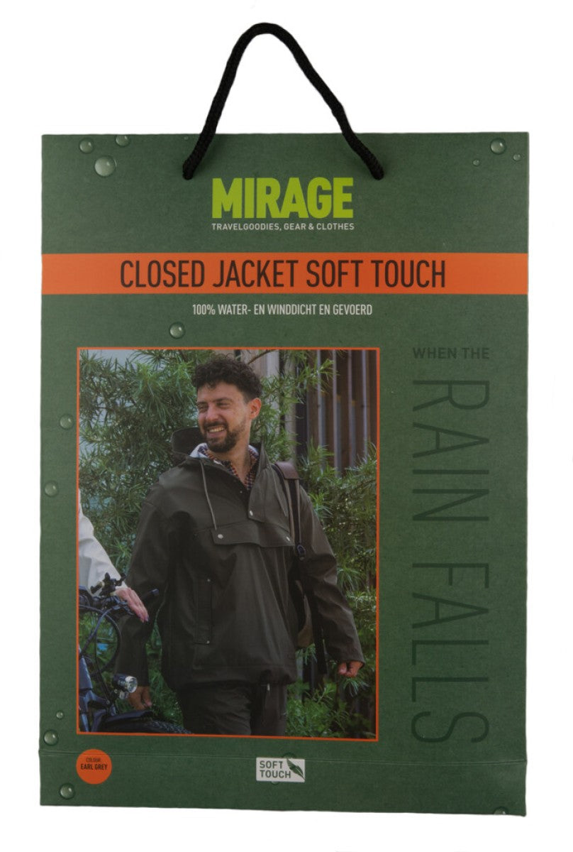 Mirage Regenmantel Niederschlag geschlossene Jacke Größe L aus Polyester weicher Touch Earl Grey