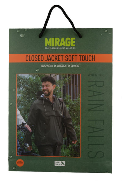 Mirage Regenmantel Niederschlag geschlossene Jacke Größe M aus Polyester weicher Touch Earl Grey