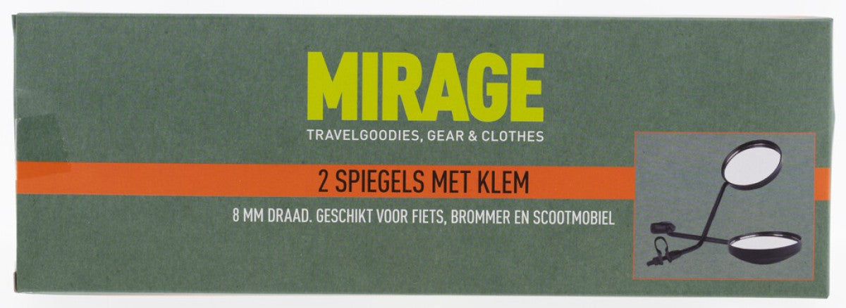 Mirage Spiegelset mit Klemme 8 mm universal