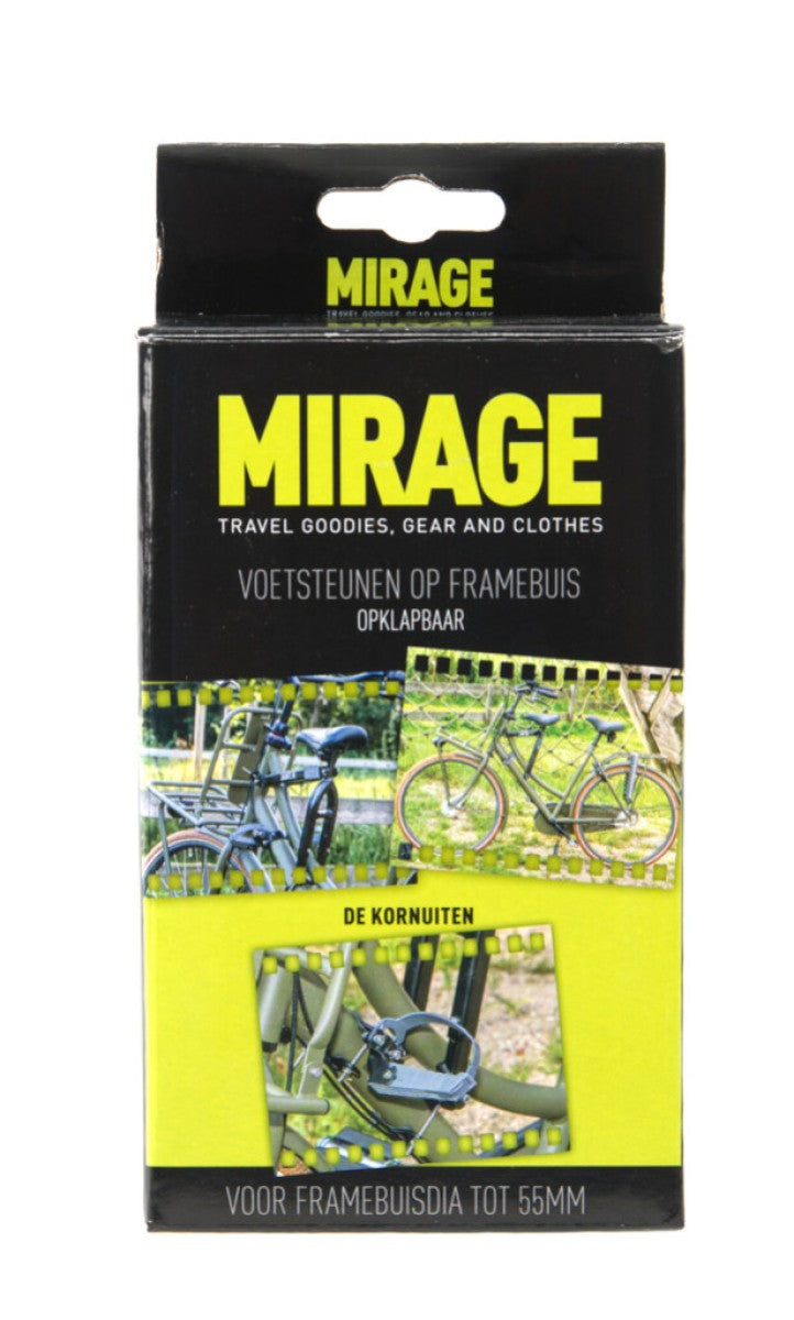 Fußrasten Mirage mit Gummiband inklusive Rahmenrohrschelle