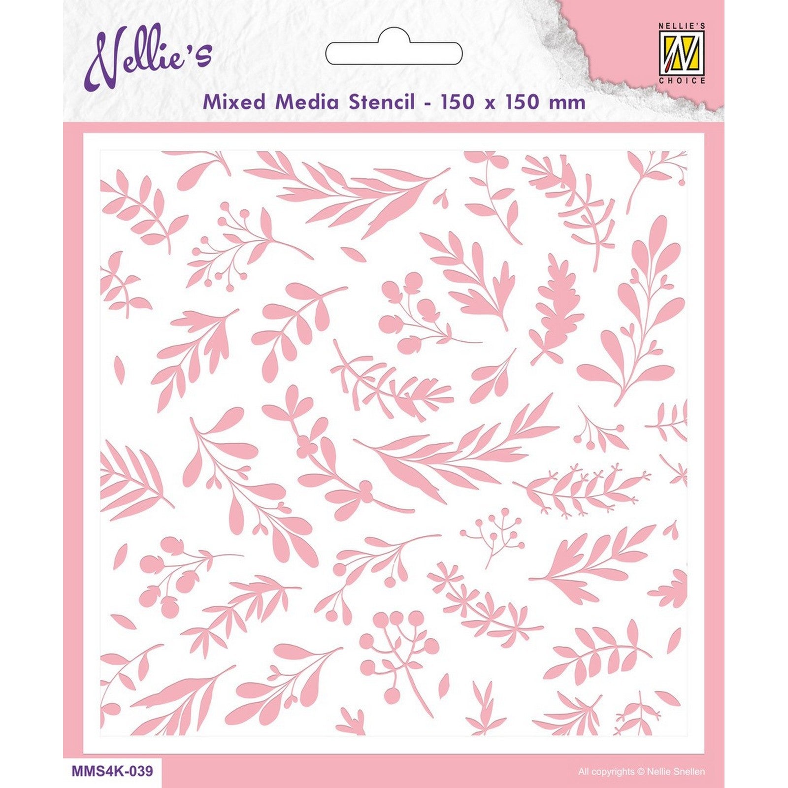 Nellies Wahl • Schablone im A6-Format, Weihnachtshintergrund, Zweige, Beeren