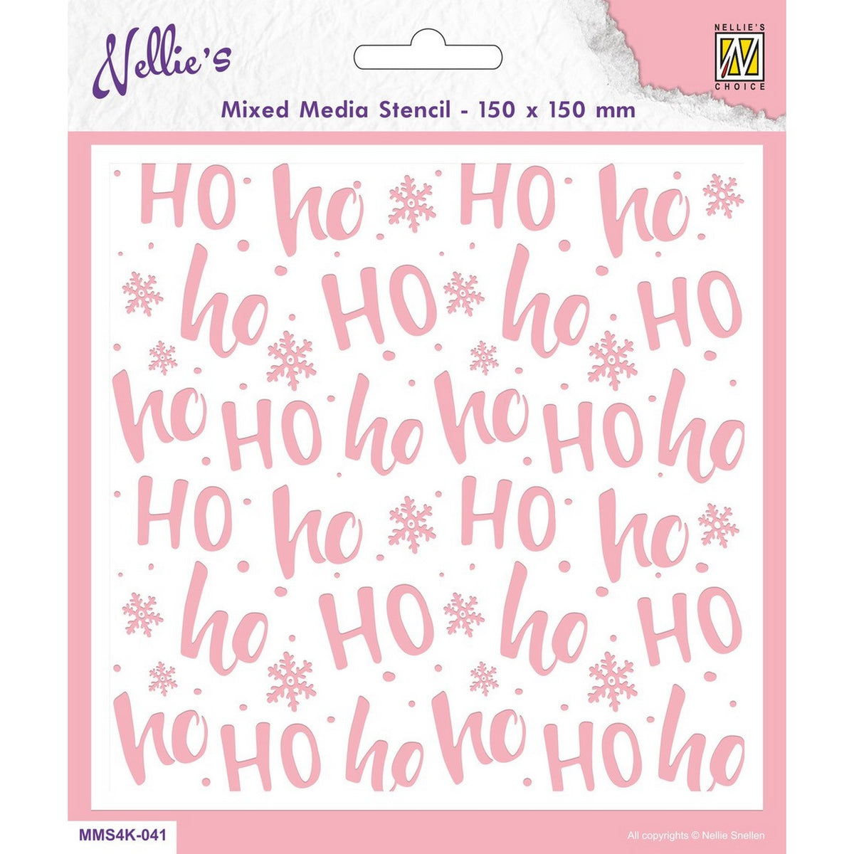 Nellies Wahl • Schablone im A6-Format, Weihnachtshintergrund, Ho Ho