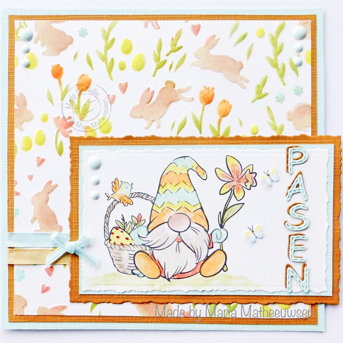 Nellies Wahl • Schablone 15x15cm Hintergrund Hasen Tulpen