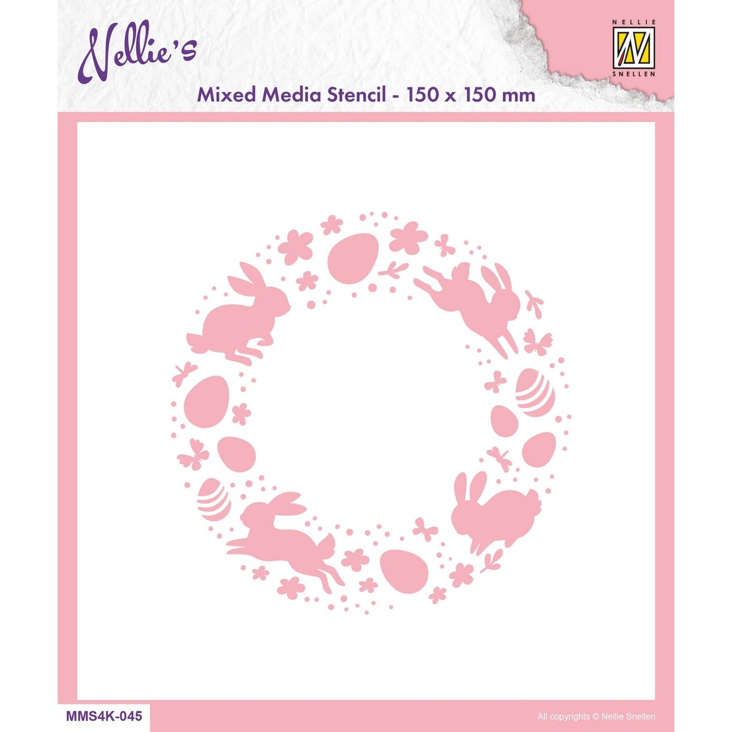 Nellies Wahl • Schablone 15x15cm Osterkranz