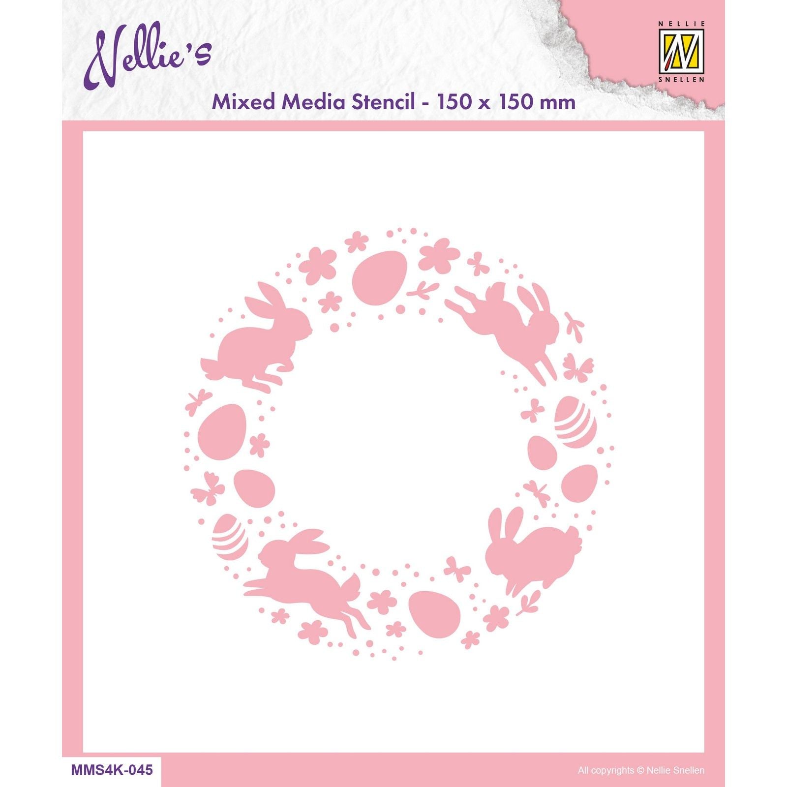 Nellies Wahl • Schablone 15x15cm Osterkranz
