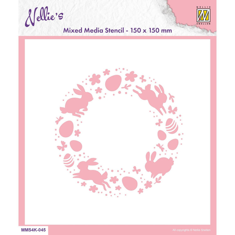 Nellies Wahl • Schablone 15x15cm Osterkranz
