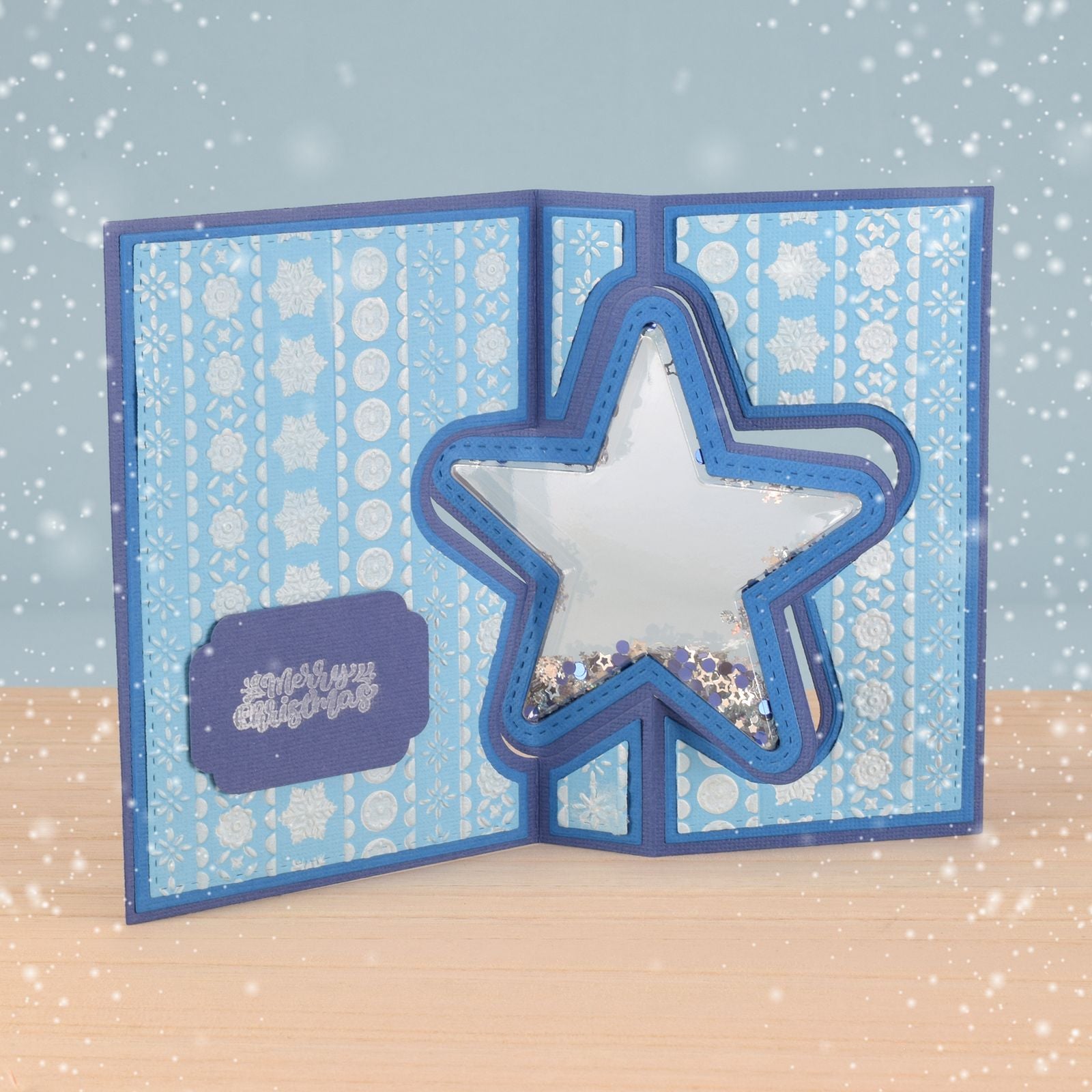 Nellies Wahl • Vorlage skandinavische Blumen Schnee 15x15cm