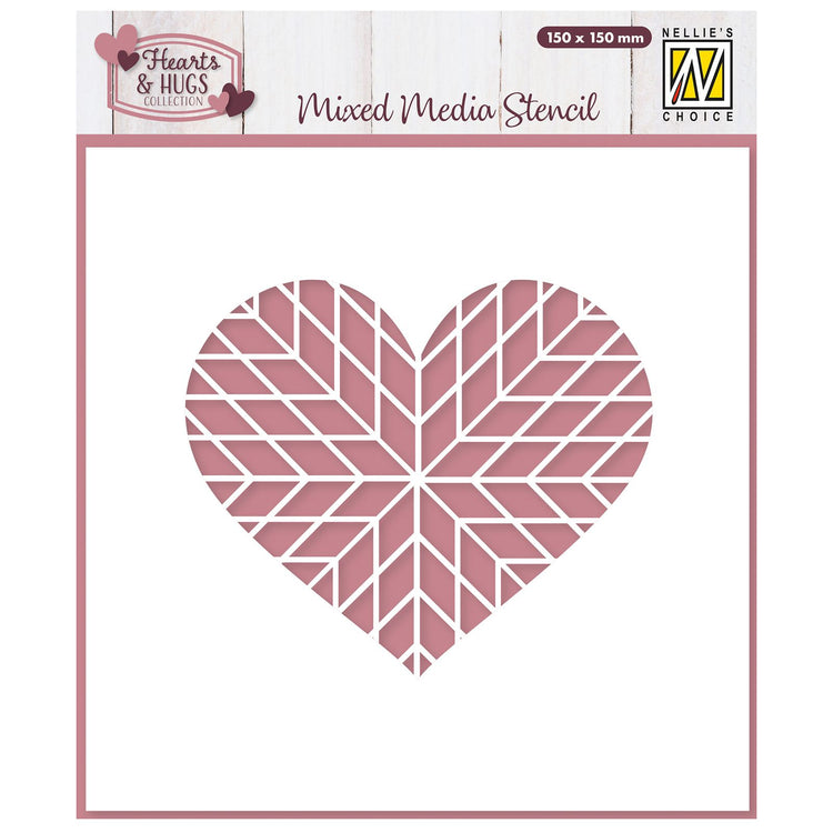 Nellies Wahl • Schablone Geo-Herz 15x15cm