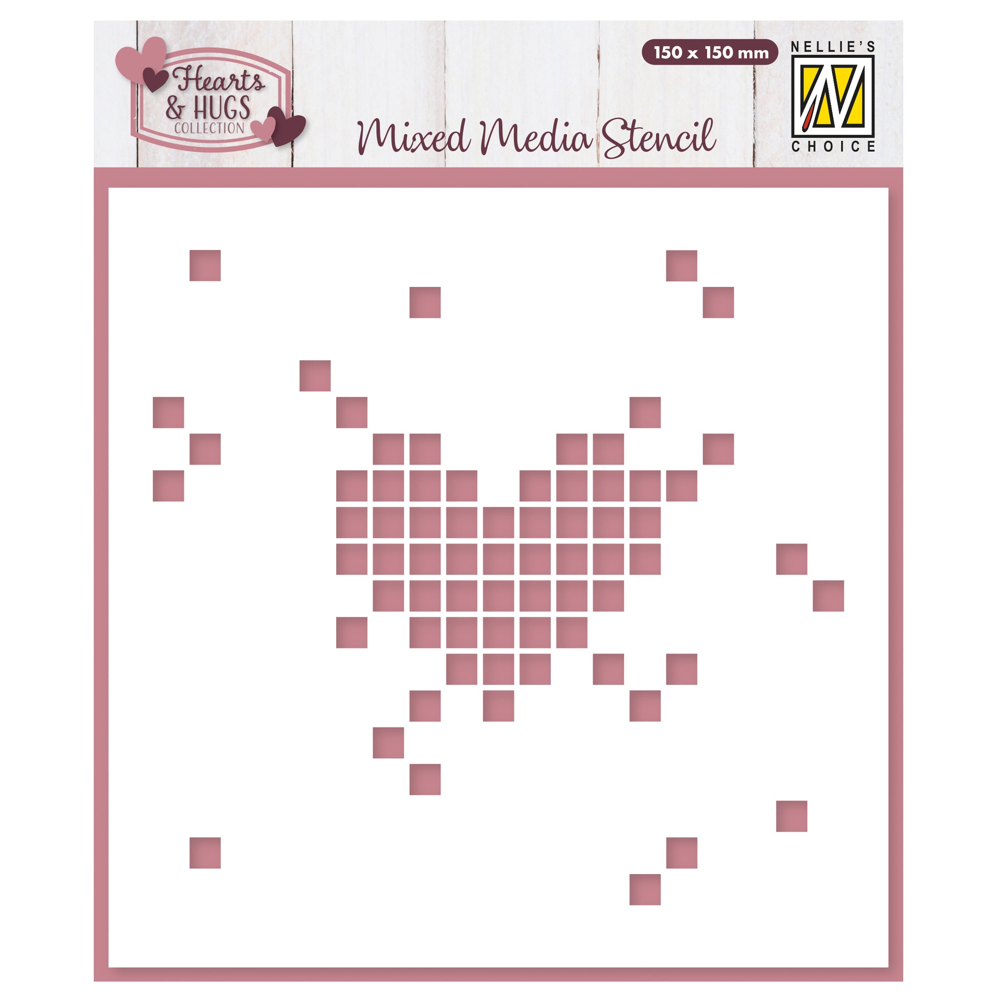 Nellies Wahl • Schablone Pixelherz 15x15cm