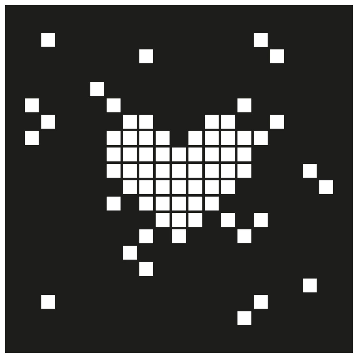 Nellies Wahl • Schablone Pixelherz 15x15cm