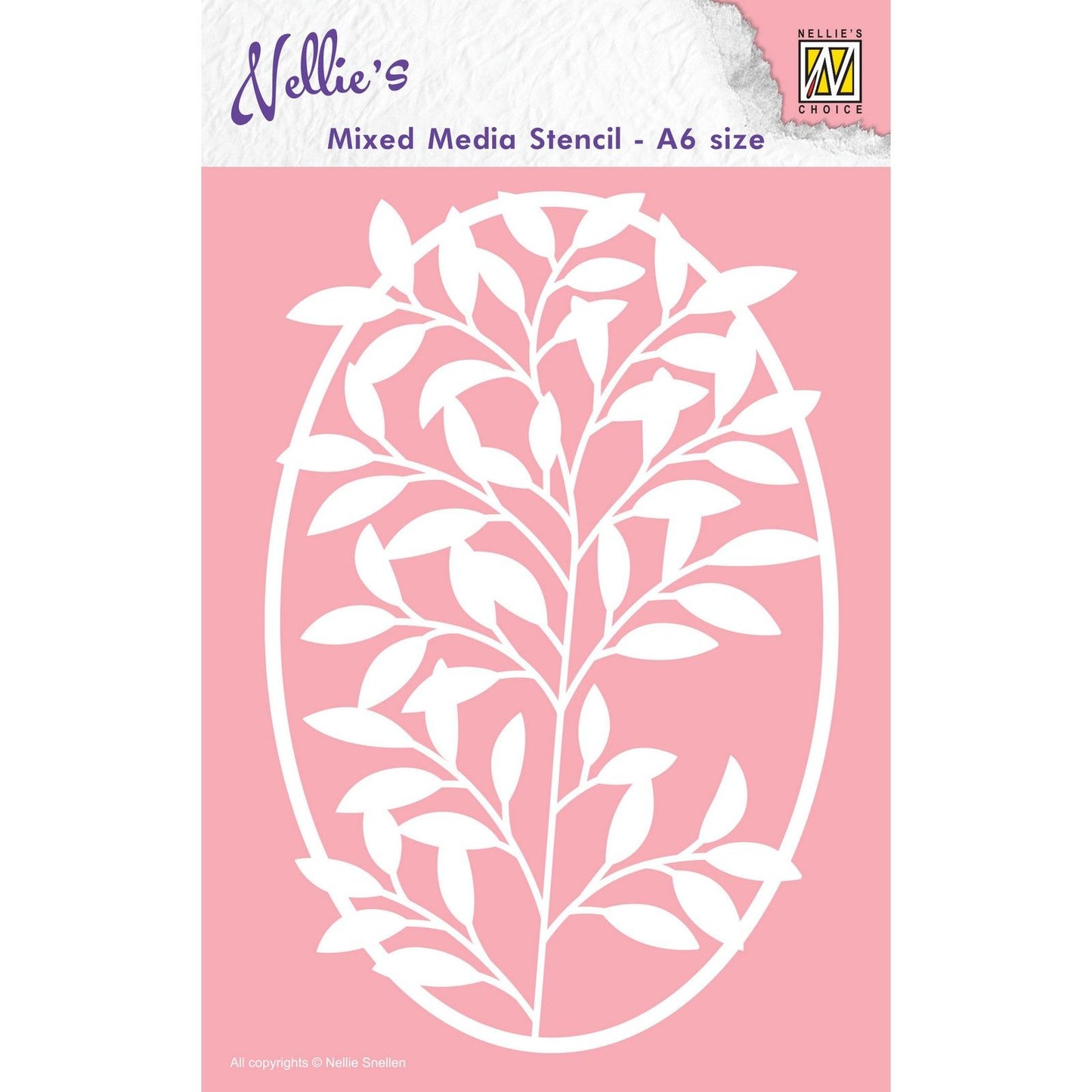 Nellies Wahl • Schablone im A6-Format, Rahmen mit Blumenzweig