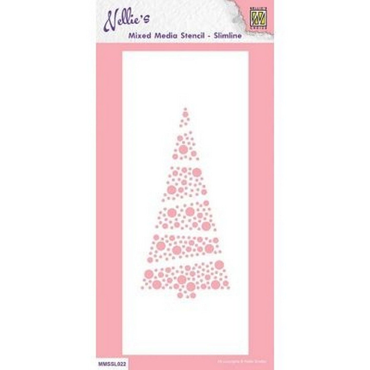 Nellies Wahl • Schablone für einen Weihnachtsbaum im Slimline-Format