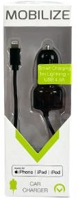 Mobilize USB-Autoladegerät Dual 4800 mA + Lightning-Kabel schwarz 1 m – 9540126