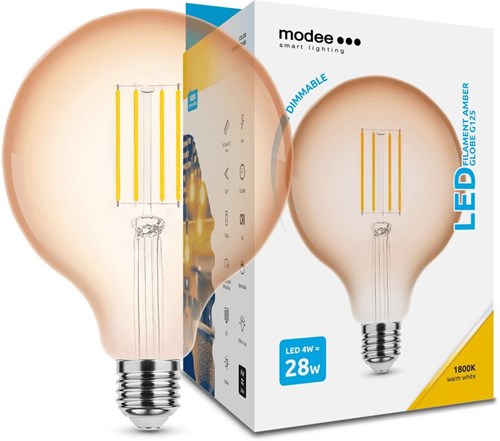 Modee LED Globe G125 E27 4-28W 1800K Filament Bernstein Dimmbar - LED7490