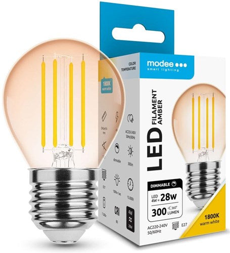 Modee LED-Kugel E27 4-28 W 1800 K Filament bernsteinfarben dimmbar – LED7430