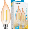 Modee LED-Kerze mit Spitze, E14, 4–28 W, 1800 K-Filament, bernsteinfarben, dimmbar, 2er-Pack – LED7408