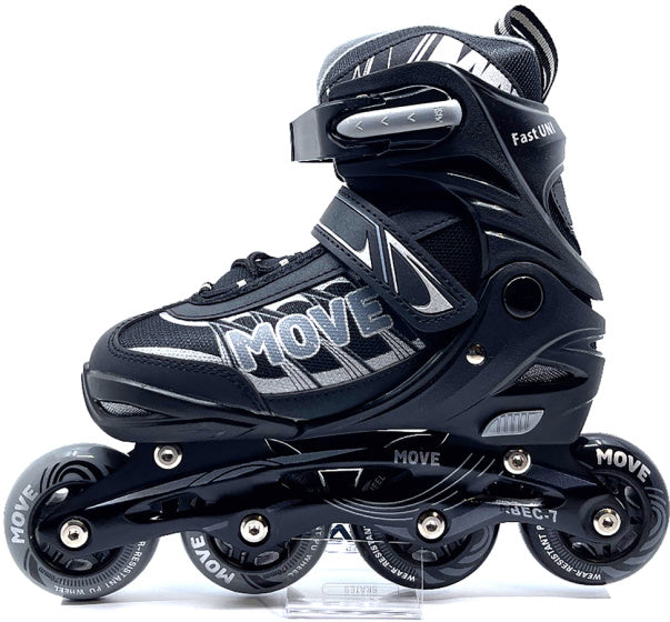 Inline-Skates schnell halbboot einstellbare Schwarzgröße 38-41