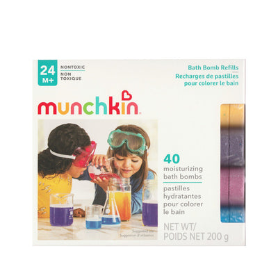Munchkin Brausetabletten für das Bad - Farbbomben Nachfüllung - 40 Stück Brausetabletten - Badebrausetabletten - Konzipiert für die Verwendung mit dem Colormix Lab und Color Buddies