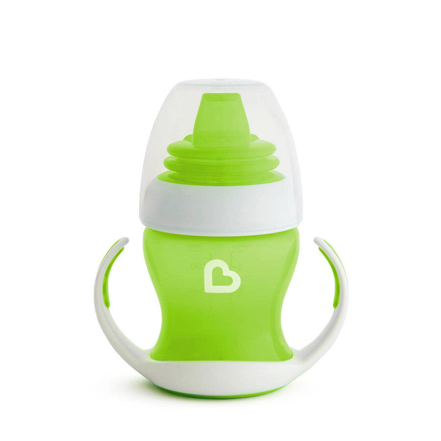 Munchkin Übergangsbecher – sanfter Becher – Übergangsbecher – Anti-Auslaufbecher für Babys – ab 4 Monaten – 118 ml – grün – Trinkbecher