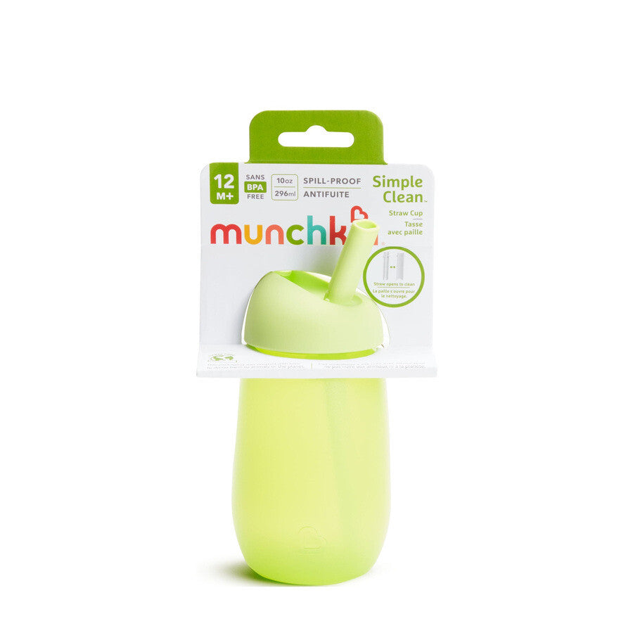 Munchkin-Strohbecher – auslaufsicherer Trinkbecher – einfache Reinigung – leicht zu reinigen – spülmaschinenfest – Trinkbecher für Baby und Kind – 296 ml – grün