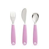 Munchkin Kinderbesteck – Splash Kleinkindbesteckset – Gabel, Messer und Löffel – 3er-Set – Kinderbesteckset – Farbe Lila – ab 18 Monaten - afbeelding 1